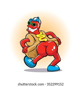 Cartoon Hot Dog Ass