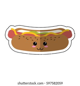 cartoon hot dog fast food