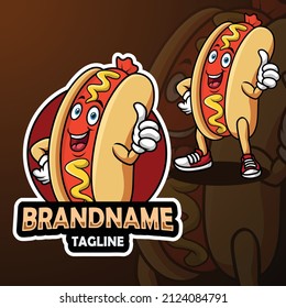 Cartoon Hot Dog Mascot Design Giving Thumb Up