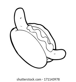 hotdog de caricatura