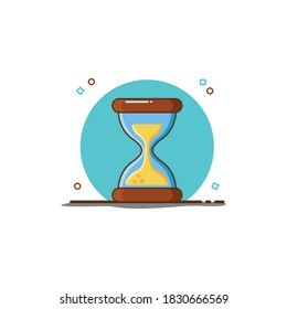 Cartoon Hourglass With Blue Background And Some Decorations