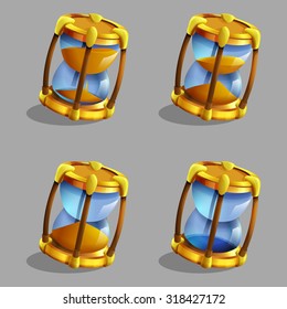 Cartoon Hourglass. Vector Illustration.