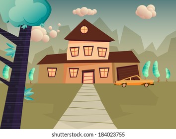 cartoon house