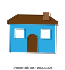 cartoon house home architecture chimney