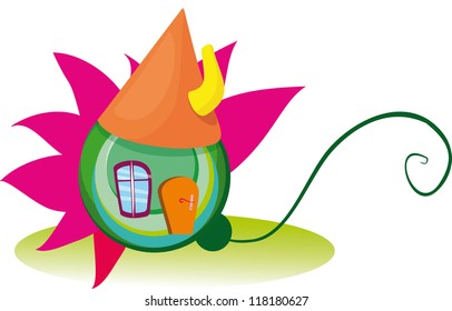 cartoon house icon