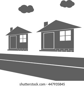 Cartoon house icon isolated. Vector illustration on white background.