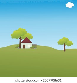 cartoon house illustrations with various shapes