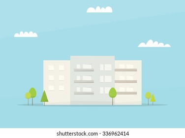 Cartoon house. Simple flat image