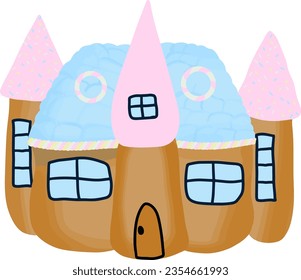 cartoon house simple suburban house