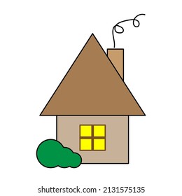 Cartoon house in cartoon style. Vector illustration. stock image. 