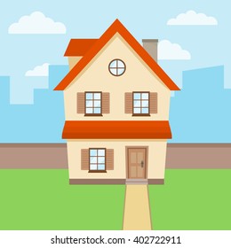Cartoon house vector illustration.