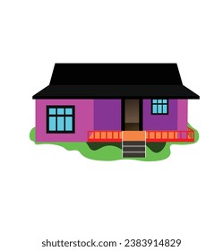 Cartoon house vector isolated on white background 