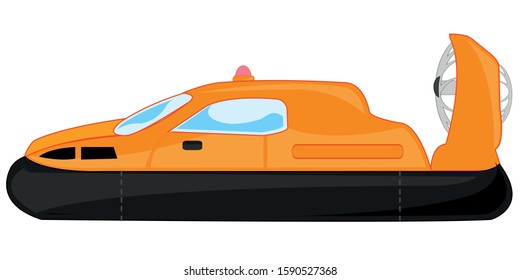 Cartoon hovercraft on white background is insulated