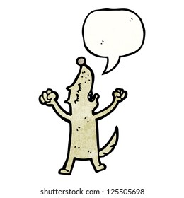 cartoon howling dog