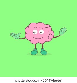 Cartoon human brain illustration with clean cute unique style. Suitable for educational purposes