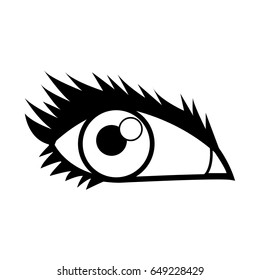 cartoon human eye look style