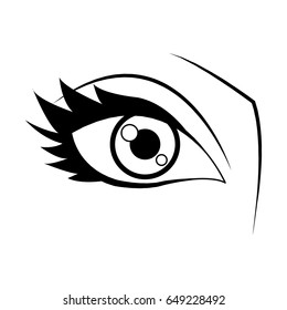 cartoon human eye look style