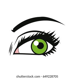 cartoon human eye look style