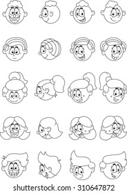 Cartoon human face expressions