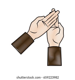 cartoon human hand man gesture icon