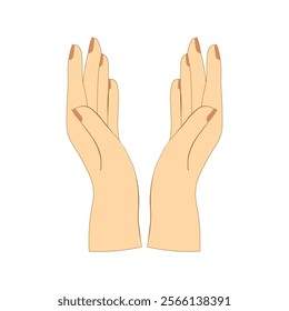Cartoon human hands icon isolated on white background. Vector illustration. Not AI generated