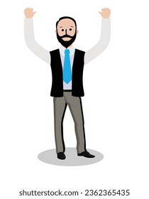 A Cartoon Human or happy cartoon man