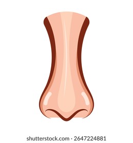 Desenho Animado Nariz Humano Vista Frente Vetor Ilustração. Esta é uma ilustração vetorial colorida de um nariz humano visto da frente.