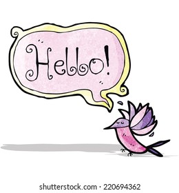 cartoon hummingbird with speech bubble