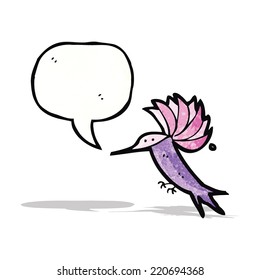 cartoon hummingbird with speech bubble