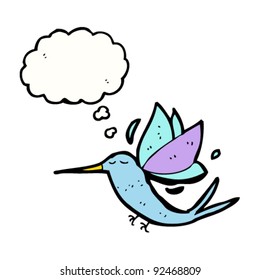cartoon hummingbird with thought bubble