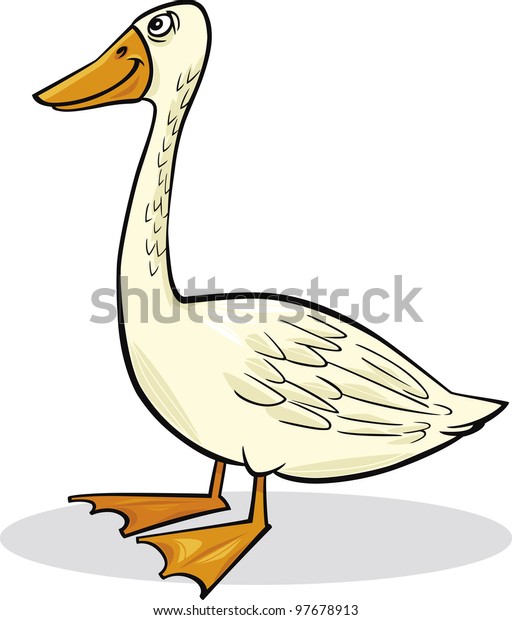 Cartoon Humorous Illustration Funny Farm Goose Stock Vector (Royalty ...