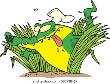 cartoon hungry alligator