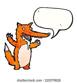 zorro hambriento de dibujos animados