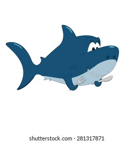 Cartoon hungry shark