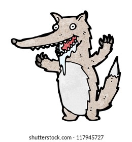 cartoon hungry wolf