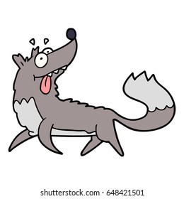 cartoon hungry wolf