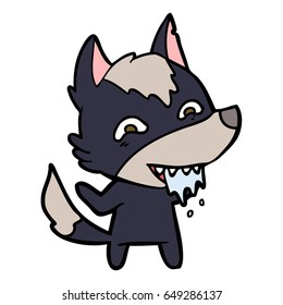 cartoon hungry wolf