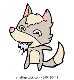 cartoon hungry wolf