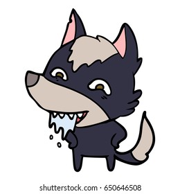cartoon hungry wolf