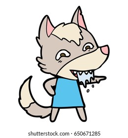 cartoon hungry wolf