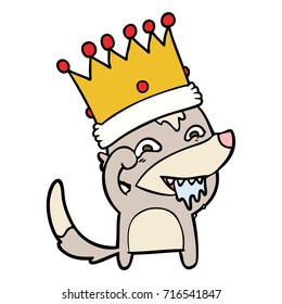cartoon hungry wolf