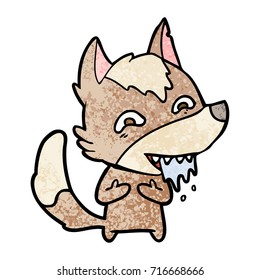 cartoon hungry wolf