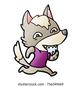 cartoon hungry wolf