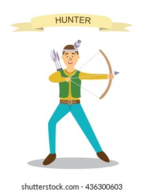 Cartoon Hunter Bow Arrows Funny Cartoon Stock Vector (Royalty Free ...