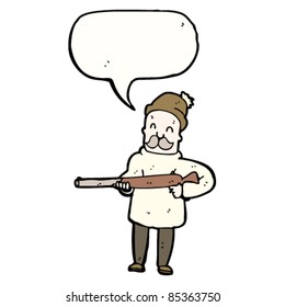 cartoon hunter with rifle