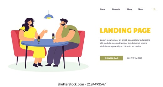 Cartoon husband ignoring wife while sitting at table drinking. Distant aloof lover showing indifference to woman flat vector illustration. Family, cool relationship, communication concept for banner