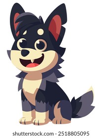 Cartoon Husky Dog. Flat Vector Illustration