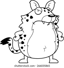 A cartoon hyena with an angry expression.