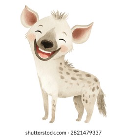 Cartoon hyena with a happy expression