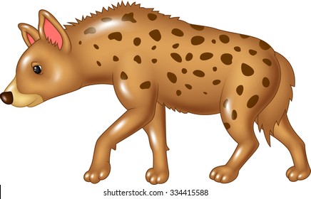 Cartoon Hyena Mascot Isolated On White Background 